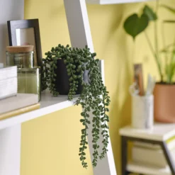 12cm String Of Pearls Artificial Plant In Black Ceramic Pot -Garden Outdoor Store 12cm string of pearls artificial plant in black ceramic pot5010795682591 01i