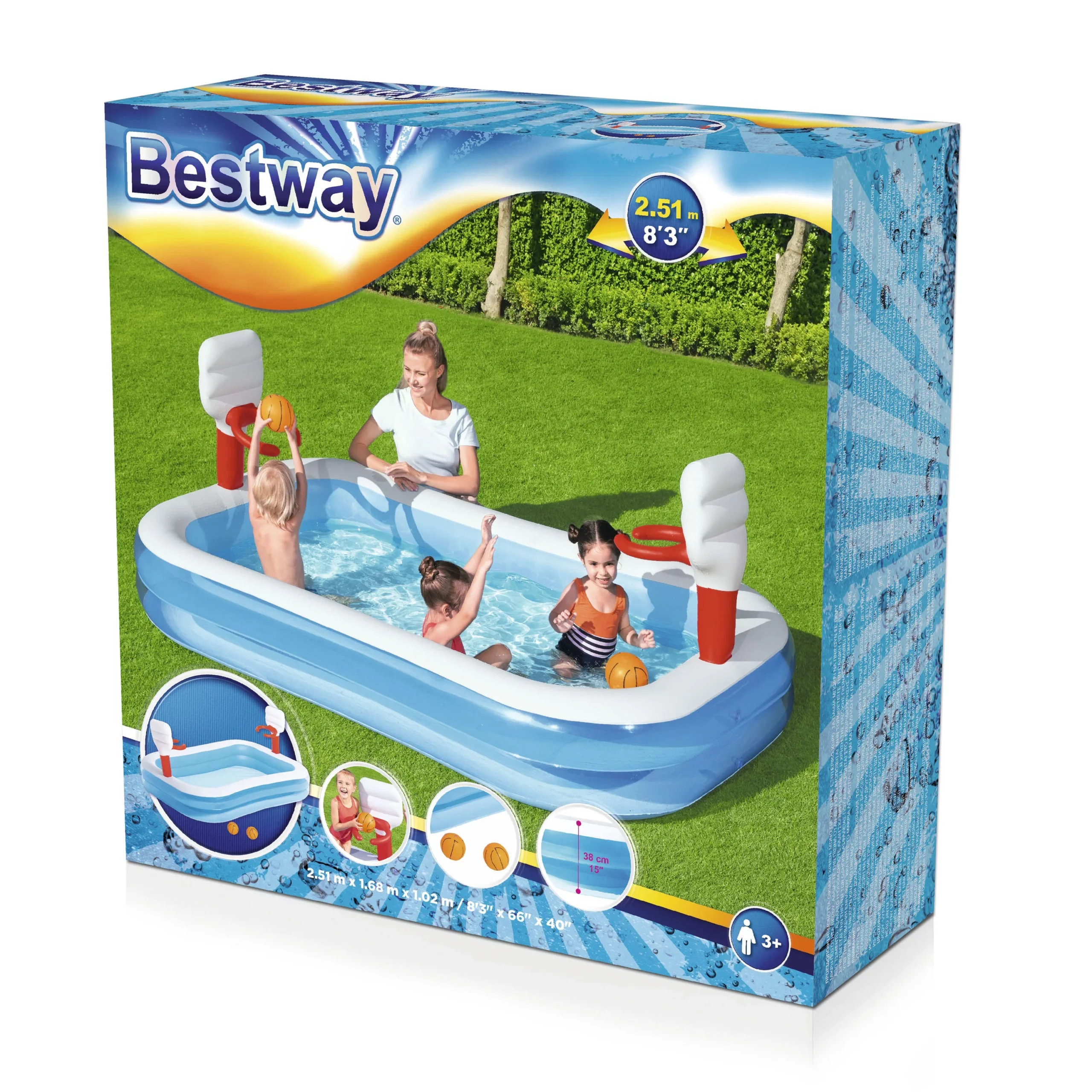 Bestway Bestway® Plain ABS Plastic & PVC Family Fun Pool (W) 1.68m X (L) 2.51m 5 Bestway Bestway® Plain ABS Plastic & PVC Family Fun Pool (W) 1.68m X (L) 2.51m - Image 5