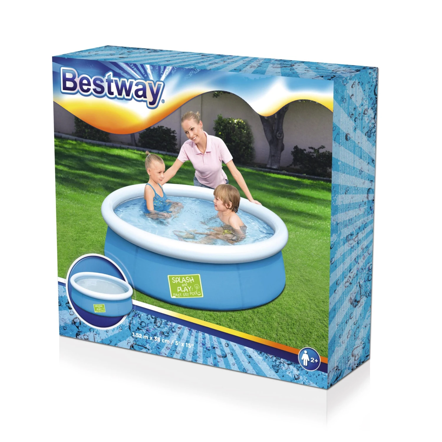 Bestway My First Fast Set Polyester (PES) & PVC Family Swimming Pool (W) 0.6m X (L) 0.6m 2 Bestway My First Fast Set Polyester (PES) & PVC Family Swimming Pool (W) 0.6m X (L) 0.6m - Image 2