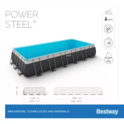 Bestway Power Steel® Plain Polyvinyl Chloride (PVC) & Steel Pool (W) 3.66m X (L) 7.32m 10 Bestway Power Steel® Plain Polyvinyl Chloride (PVC) & Steel Pool (W) 3.66m X (L) 7.32m -Garden Outdoor Store bestway power steel plain polyvinyl chloride pvc steel pool w 3 66m x l 7 32m6942138987195 01t