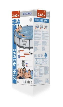 Bestway Steel Pro Max Polyvinyl Chloride (PVC) Family Swimming Pool (W) 3.97m X (L) 3.66m -Garden Outdoor Store bestway steel pro max polyvinyl chloride pvc family swimming pool w 3 97m x l 3 66m6942138981889 04c bq scaled