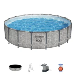 Bestway Steel Pro MAX™ Realistic Stone Print Polyvinyl Chloride (PVC) & Steel Pool (W) 5.49m X (L) 5.49m 12 Bestway Steel Pro MAX™ Realistic Stone Print Polyvinyl Chloride (PVC) & Steel Pool (W) 5.49m X (L) 5.49m -Garden Outdoor Store bestway steel pro max realistic stone print polyvinyl chloride pvc steel pool w 5 49m x l 5 49m6941607310502 10c