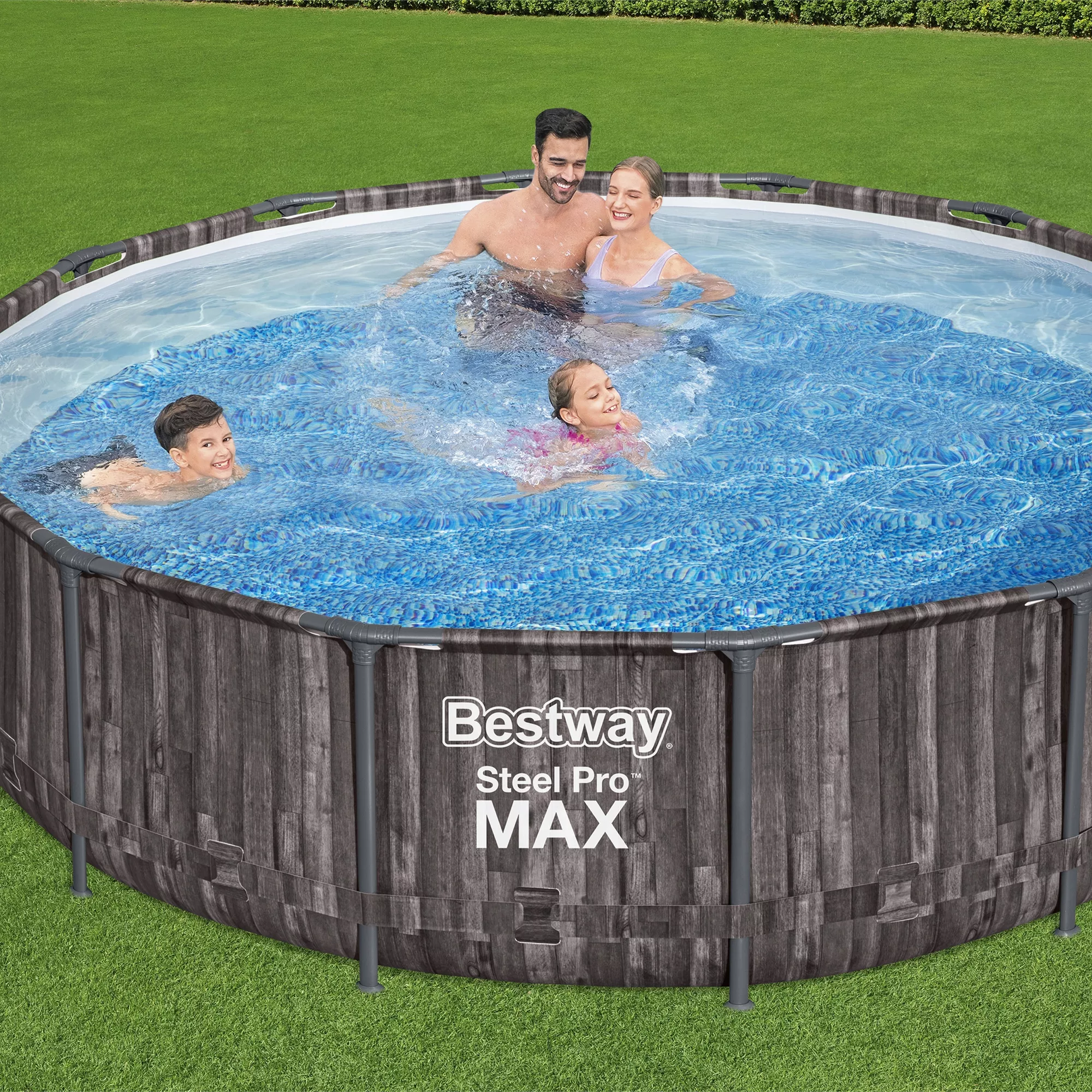 Bestway Steel Pro MAX™ Wood Effect Polyvinyl Chloride (PVC) & Steel Pool (W) 4.27m X (L) 4.27m 4 Bestway Steel Pro MAX™ Wood Effect Polyvinyl Chloride (PVC) & Steel Pool (W) 4.27m X (L) 4.27m - Image 4