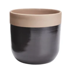 Black Clay Dipped Round Plant Pot (Dia)24.7cm