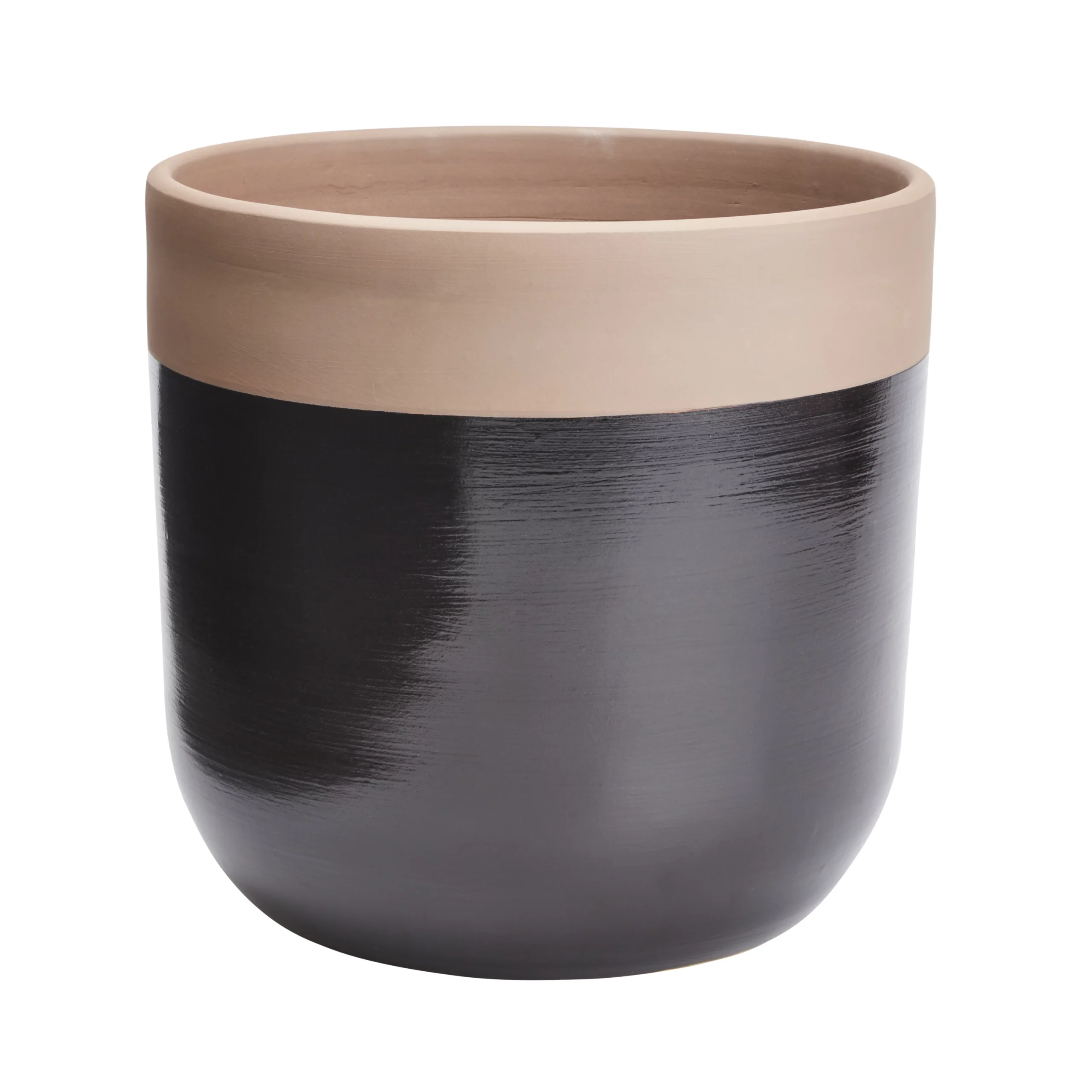 Black Clay Dipped Round Plant Pot (Dia)24.7cm 1 Black Clay Dipped Round Plant Pot (Dia)24.7cm