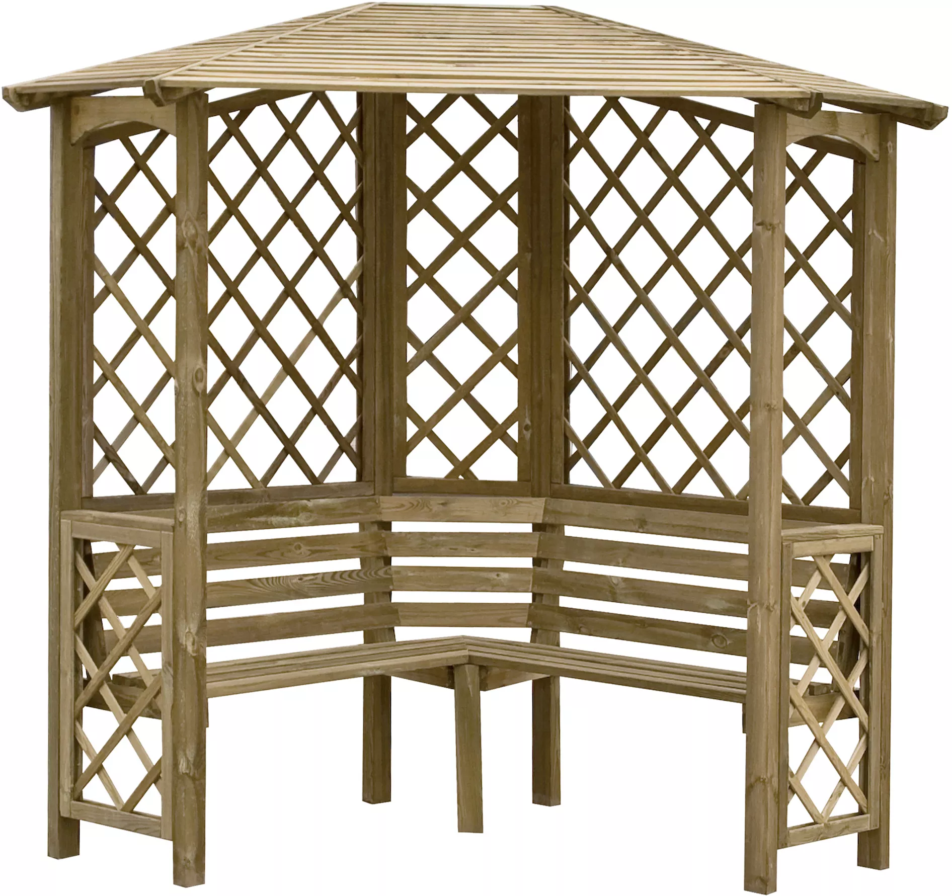Blooma Chiltern Corner Arbour, (H)2100mm (W)1580mm (D)1580mm - Assembly Required 2 Blooma Chiltern Corner Arbour, (H)2100mm (W)1580mm (D)1580mm - Assembly Required - Image 2