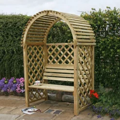 Blooma Chiltern Round Top Arbour, (H)1990mm (W)1340mm (D)800mm - Assembly Required -Garden Outdoor Store blooma chiltern round top arbour h 1990mm w 1340mm d 800mm assembly required5397007055641 02i bq