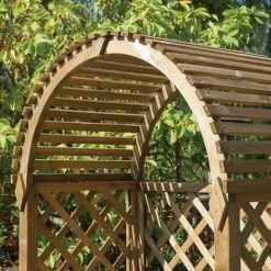 Blooma Chiltern Round Top Arbour, (H)1990mm (W)1340mm (D)800mm - Assembly Required -Garden Outdoor Store blooma chiltern round top arbour h 1990mm w 1340mm d 800mm assembly required5397007055641 03i bq