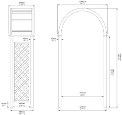 Blooma Chiltern Round Top Softwood Arch -Garden Outdoor Store blooma chiltern round top softwood arch5397007055627 01t BQ