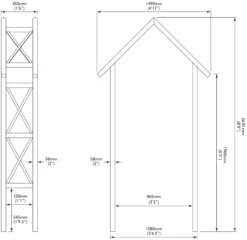 Blooma Cottage Apex Top Softwood Arch - Assembly Service Included -Garden Outdoor Store blooma cottage apex top softwood arch assembly service included5397007111583 01t bq