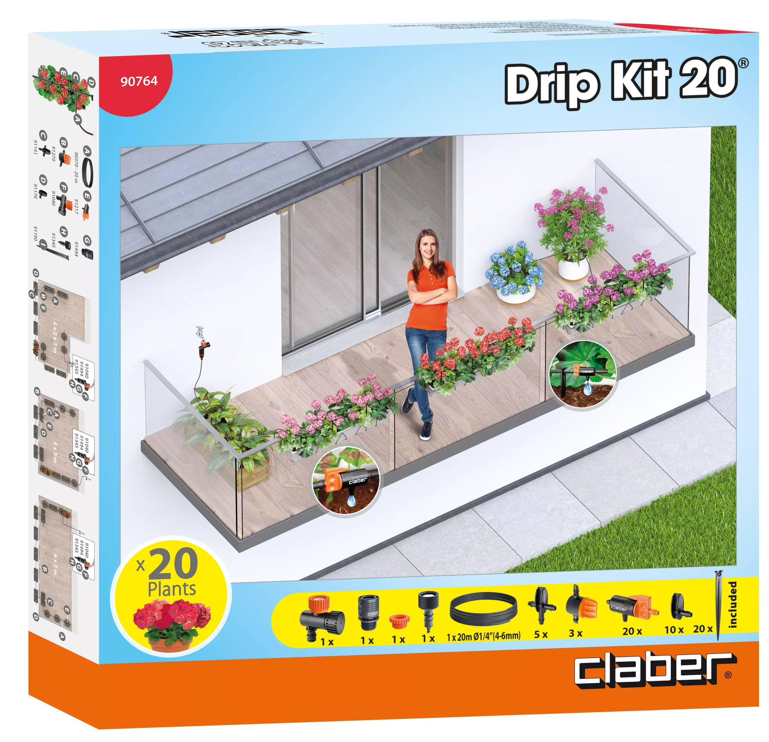 Claber Rainjet Flower Pots Irrigation Kit 1 Claber Rainjet Flower Pots Irrigation Kit