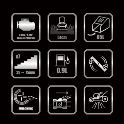 Erbauer ELMP170SP51 167cc Petrol Rotary Lawnmower 13 Erbauer ELMP170SP51 167cc Petrol Rotary Lawnmower -Garden Outdoor Store erbauer elmp170sp51 167cc petrol rotary lawnmower5059340124438 01t