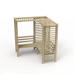 Forest Firenze Corner Arbour, (H)1970mm (W)1800mm (D)1800mm - Assembly Required -Garden Outdoor Store forest firenze corner arbour h 1970mm w 1800mm d 1800mm assembly required5013053185049 03c bq