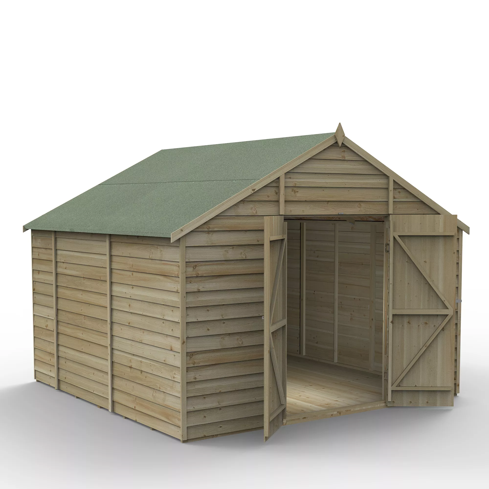 Forest Garden 10x10 Apex Pressure Treated Overlap Wooden Shed With Floor (Base Included) 1 Forest Garden 10x10 Apex Pressure Treated Overlap Wooden Shed With Floor (Base Included)