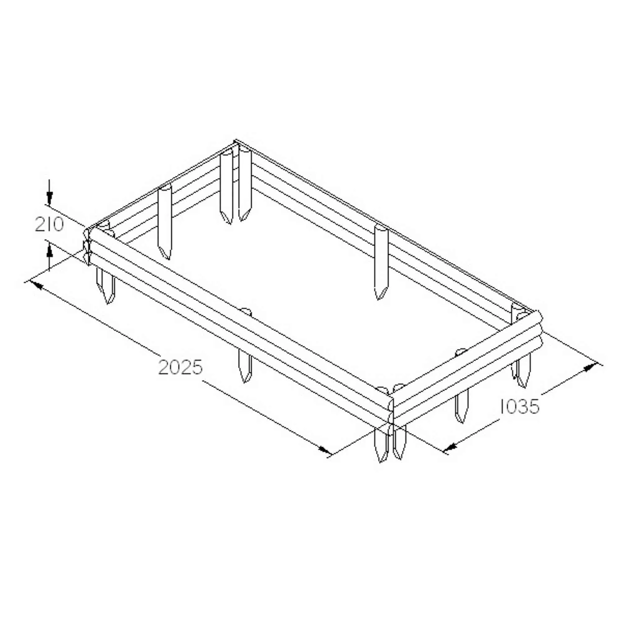 Forest Garden 21 X 204 X 104 Wood Rectangular Raised Bed Kit 4 Forest Garden 21 X 204 X 104 Wood Rectangular Raised Bed Kit - Image 4