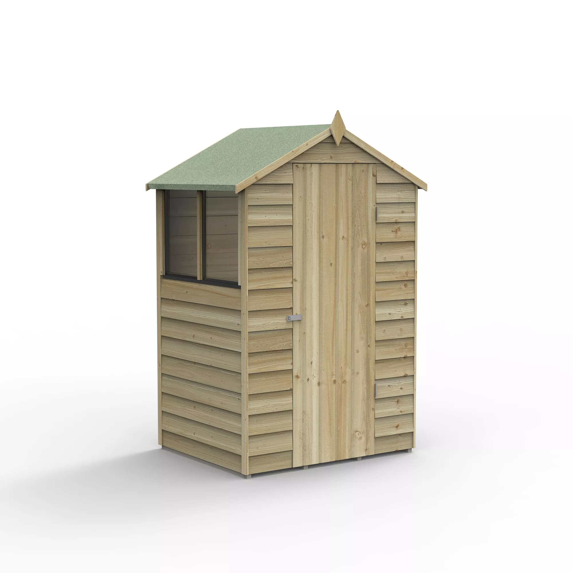 Forest Garden 4x3 Apex Pressure Treated Overlap Wooden Shed With Floor (Base Included) 2 Forest Garden 4x3 Apex Pressure Treated Overlap Wooden Shed With Floor (Base Included) - Image 2