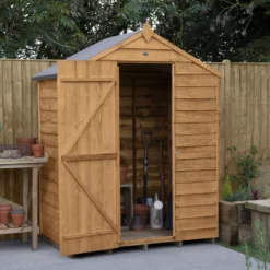 Forest Garden 5x3 Ft Apex Overlap Wooden Shed With Floor - Assembly Service Included