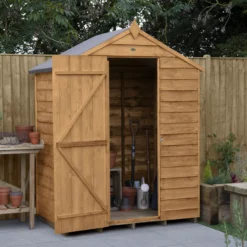 Forest Garden 5x3 Ft Apex Overlap Wooden Shed With Floor - Assembly Service Included