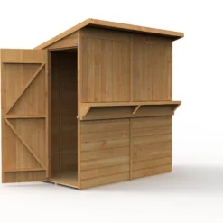 Forest Garden 6x3 Ft Pent Shiplap Garden Bar With Single Door -Garden Outdoor Store forest garden 6x3 ft pent shiplap garden bar with single door5013053184066 03c bq