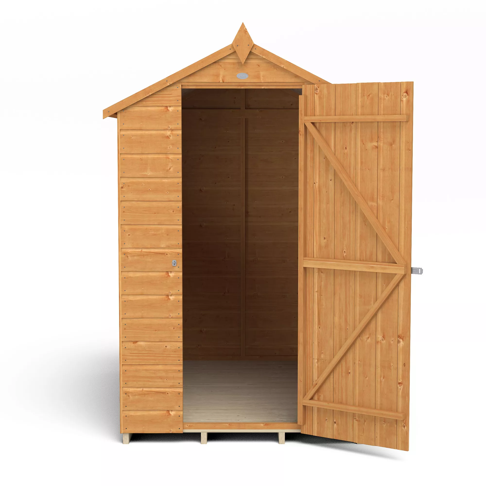 Forest Garden 6x4 Ft Apex Shiplap Wooden Shed With Floor (Base Included) 6 Forest Garden 6x4 Ft Apex Shiplap Wooden Shed With Floor (Base Included) - Image 6