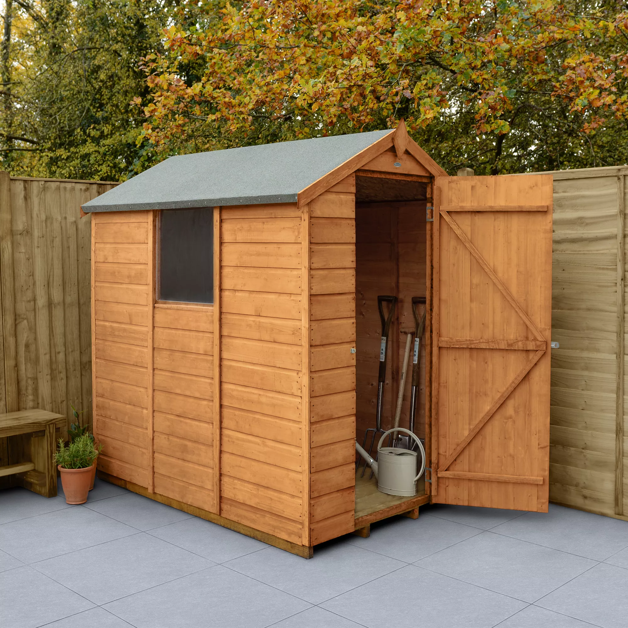 Forest Garden 6x4 Ft Apex Shiplap Wooden Shed With Floor (Base Included) 1 Forest Garden 6x4 Ft Apex Shiplap Wooden Shed With Floor (Base Included)