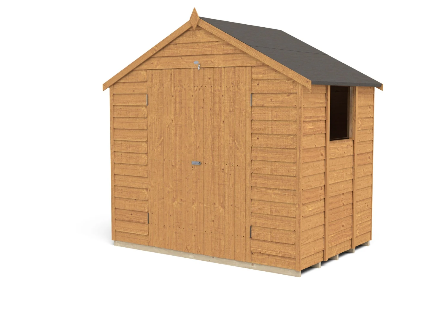 Forest Garden 7x5 Apex Dip Treated Overlap Wooden Shed With Floor (Base Included) 2 Forest Garden 7x5 Apex Dip Treated Overlap Wooden Shed With Floor (Base Included) - Image 2
