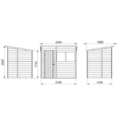 Forest Garden 7x5 Pent Pressure Treated Overlap Wooden Shed With Floor -Garden Outdoor Store forest garden 7x5 pent pressure treated overlap wooden shed with floor5013053178485 01t bq scaled