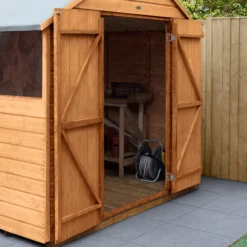 Forest Garden 7x7 Apex Dip Treated Shiplap Wooden Shed With Floor (Base Included) -Garden Outdoor Store forest garden 7x7 apex dip treated shiplap wooden shed with floor base included 5013053193389 36c
