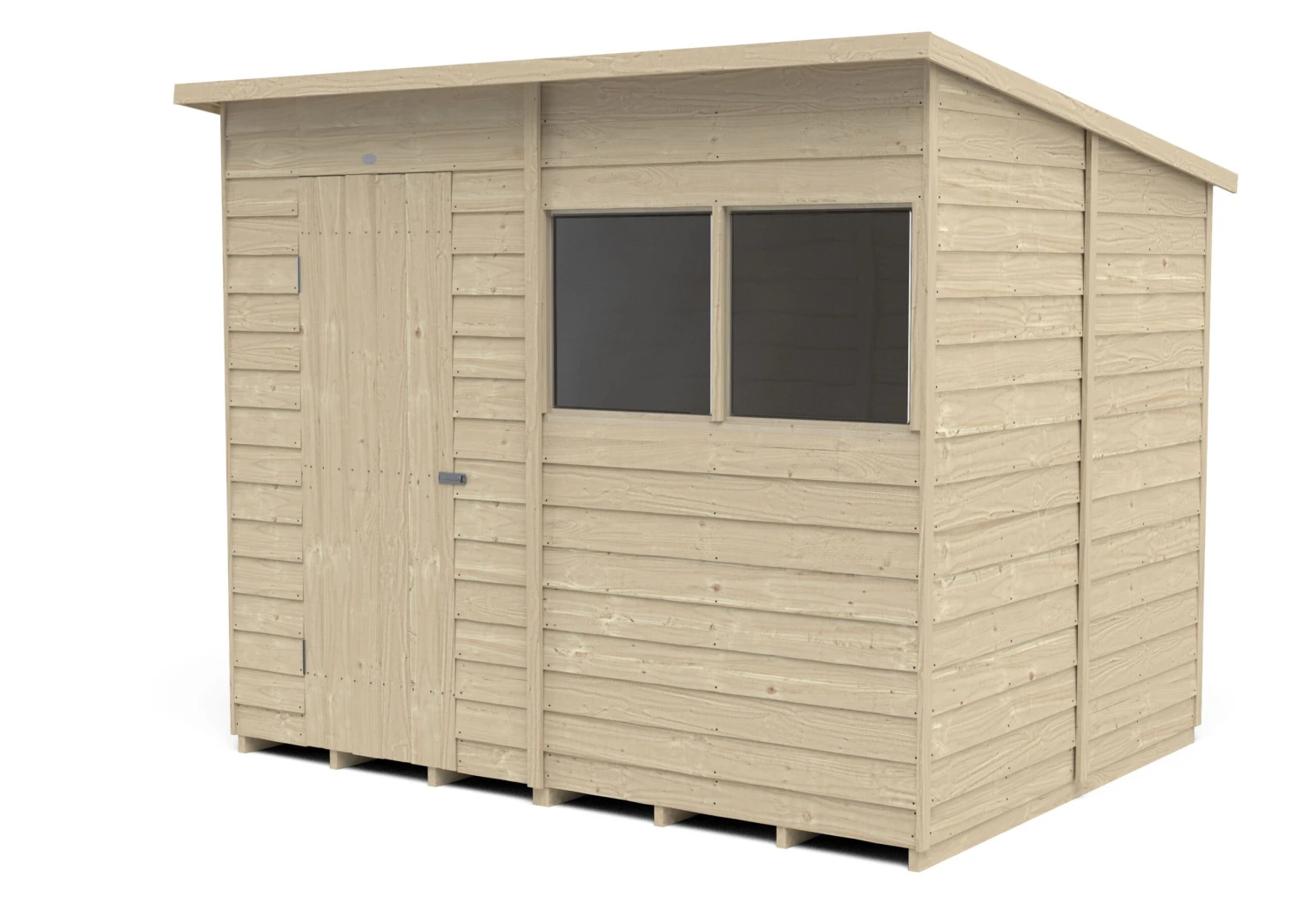 Forest Garden 8x6 Pent Pressure Treated Overlap Wooden Shed With Floor - Assembly Service Included 2 Forest Garden 8x6 Pent Pressure Treated Overlap Wooden Shed With Floor - Assembly Service Included - Image 2