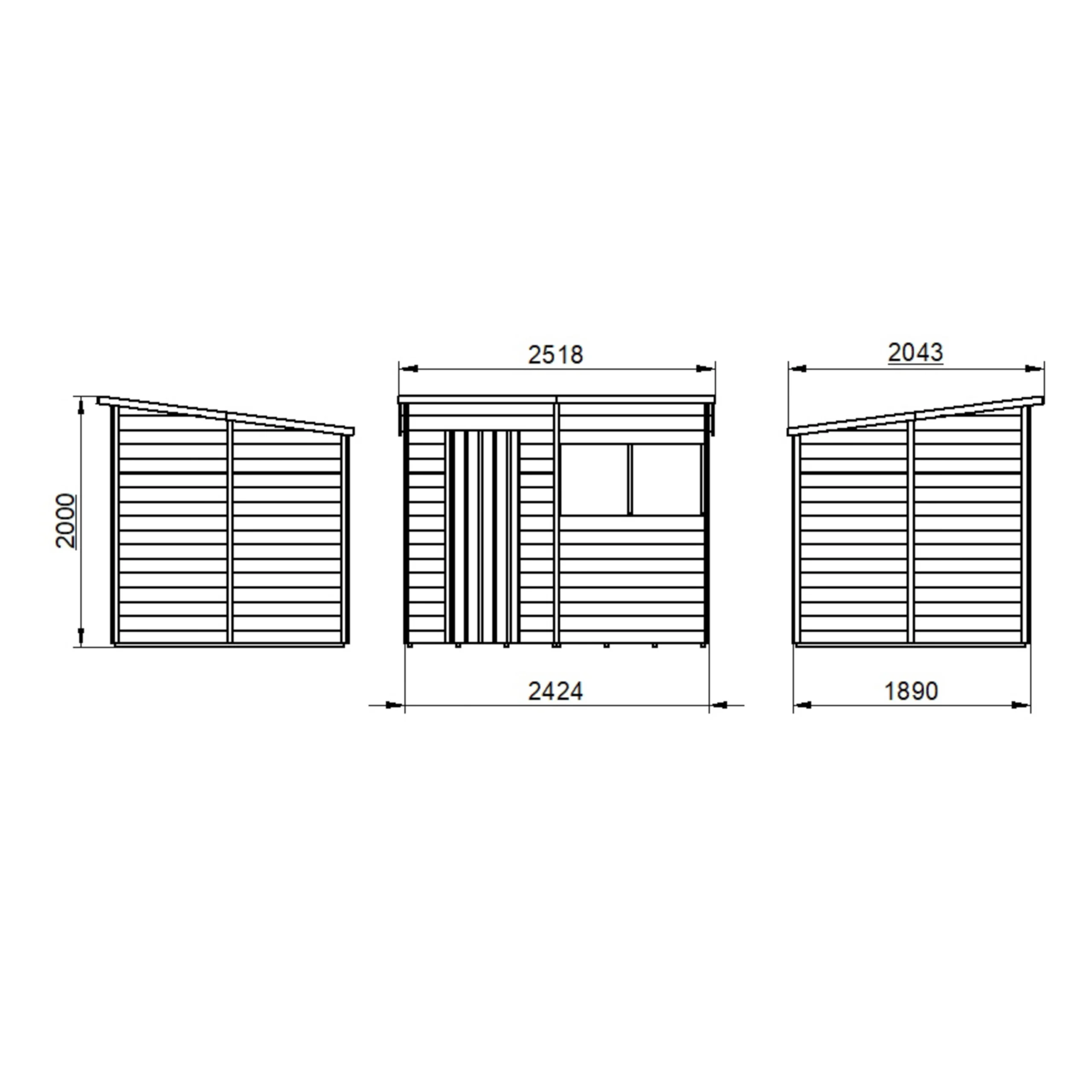 Forest Garden 8x6 Pent Pressure Treated Overlap Wooden Shed With Floor - Assembly Service Included 7 Forest Garden 8x6 Pent Pressure Treated Overlap Wooden Shed With Floor - Assembly Service Included - Image 7