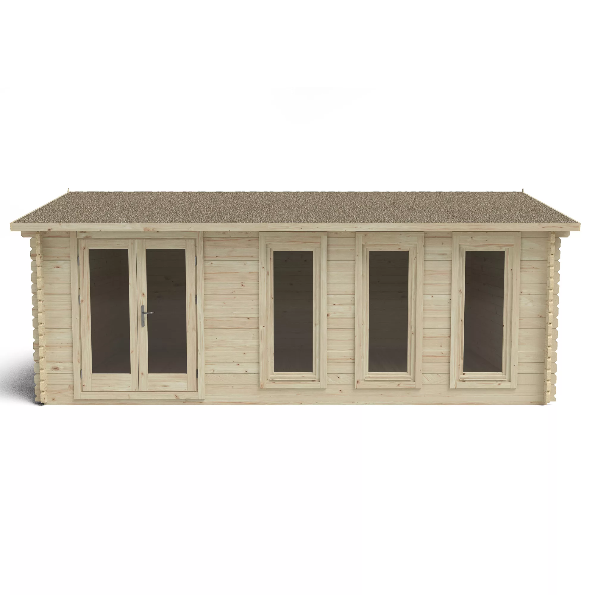 Forest Garden Blakedown 6x4 Toughened Glass Pent Loglap Solid Wood Cabin With Double Door - Assembly Service Included 1 Forest Garden Blakedown 6x4 Toughened Glass Pent Loglap Solid Wood Cabin With Double Door - Assembly Service Included