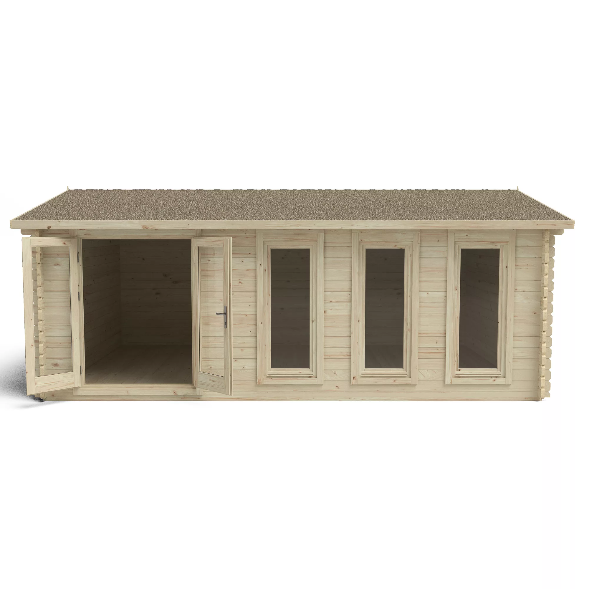 Forest Garden Blakedown 6x4 Toughened Glass Pent Loglap Solid Wood Cabin With Double Door - Assembly Service Included 3 Forest Garden Blakedown 6x4 Toughened Glass Pent Loglap Solid Wood Cabin With Double Door - Assembly Service Included - Image 3