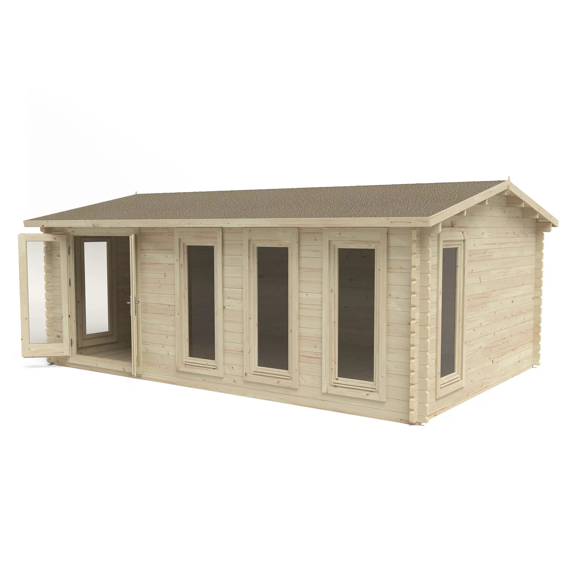 Forest Garden Blakedown 6x4 Toughened Glass Pent Loglap Solid Wood Cabin With Double Door - Assembly Service Included 4 Forest Garden Blakedown 6x4 Toughened Glass Pent Loglap Solid Wood Cabin With Double Door - Assembly Service Included - Image 4