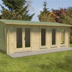 Forest Garden Blakedown 6x4 Toughened Glass Pent Loglap Solid Wood Cabin With Double Door -Garden Outdoor Store forest garden blakedown 6x4 toughened glass pent loglap solid wood cabin with double door5013053181591 01i bq