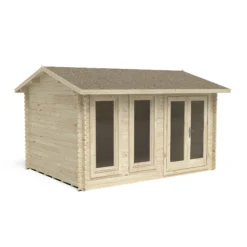 Forest Garden Chiltern 4x3 Toughened Glass Pent Loglap Solid Wood Cabin With Double Door - Assembly Service Included -Garden Outdoor Store forest garden chiltern 4x3 toughened glass pent loglap solid wood cabin with double door assembly service included5013053181669 02c bq