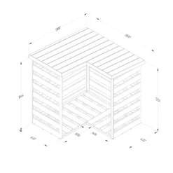 Forest Garden Corner Timber 4x4 Ft Log Store -Garden Outdoor Store forest garden corner timber 4x4 ft log store5013053190005 01t