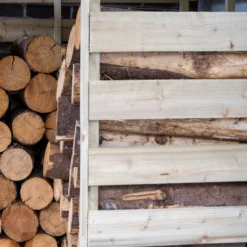 Forest Garden Corner Timber 4x4 Ft Log Store -Garden Outdoor Store forest garden corner timber 4x4 ft log store5013053190005 04i