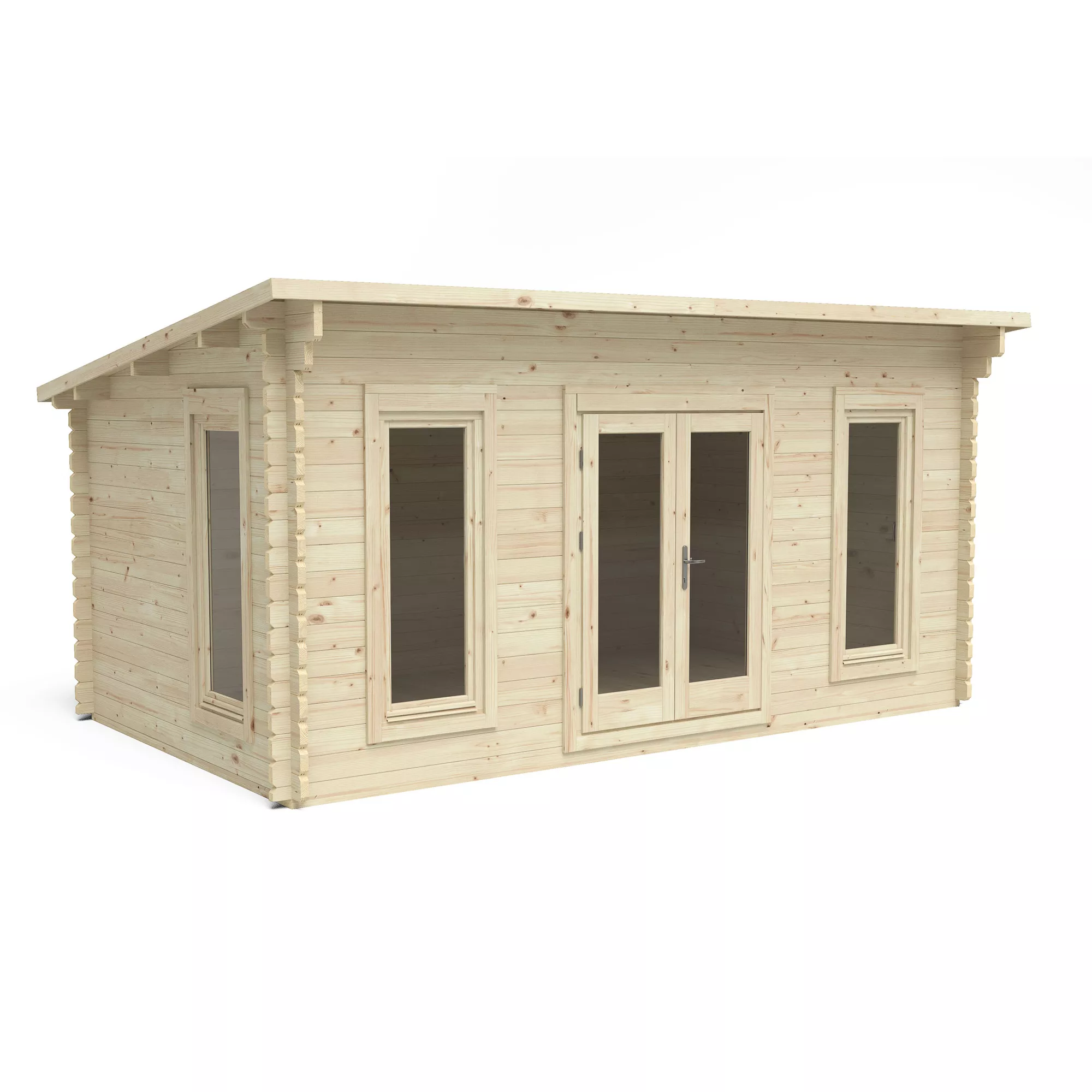 Forest Garden Elmley 5x3 Toughened Glass Pent Loglap Solid Wood Cabin With Double Door - Assembly Service Included 3 Forest Garden Elmley 5x3 Toughened Glass Pent Loglap Solid Wood Cabin With Double Door - Assembly Service Included - Image 3