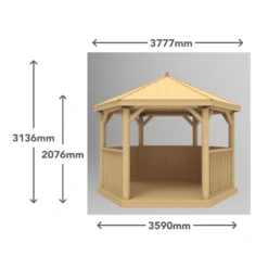 Forest Garden Furnished Hexagonal Gazebo, (W)3.78m (D)3.27m -Garden Outdoor Store forest garden furnished hexagonal gazebo w 3 78m d 3 27m5013053172469 01t scaled