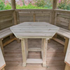 Forest Garden Furnished Hexagonal Gazebo, (W)3.78m (D)3.27m 20 Forest Garden Furnished Hexagonal Gazebo, (W)3.78m (D)3.27m -Garden Outdoor Store forest garden furnished hexagonal gazebo w 3 78m d 3 27m5013053172469 05i