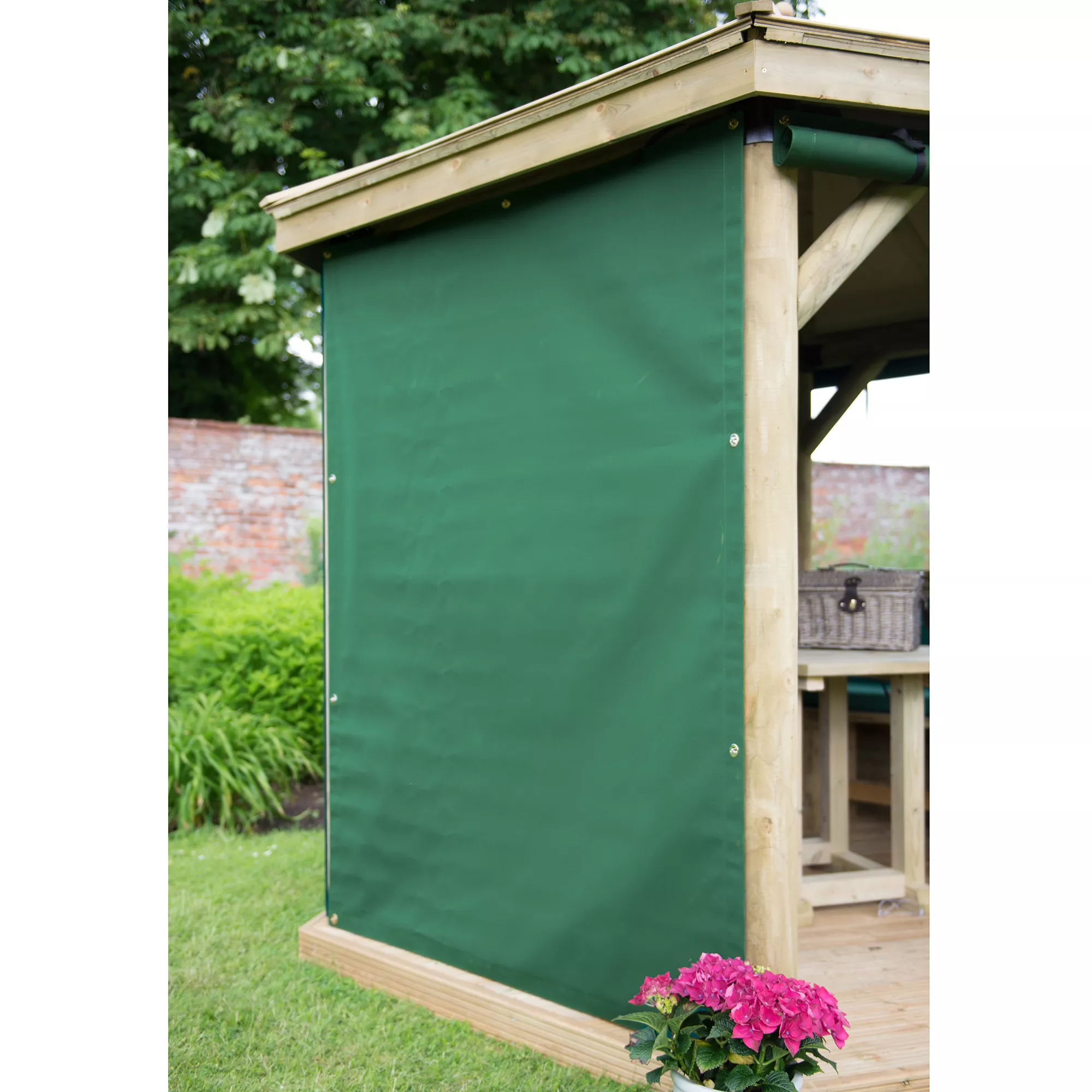 Forest Garden Green Rectangular Side Curtain, (W)5.1m - Assembly Not Required 2 Forest Garden Green Rectangular Side Curtain, (W)5.1m - Assembly Not Required - Image 2