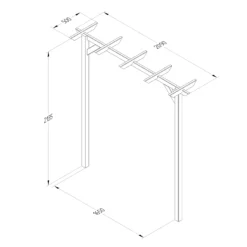 Forest Garden Hanbury Flat Top European Softwood Arch (H) 213.5cm X (W) 209cm -Garden Outdoor Store forest garden hanbury flat top european softwood arch h 213 5cm x w 209cm5013053190128 01t