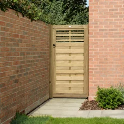 Forest Garden Kyoto Wood Slatted Gate, (H)1.8m (W)0.9m -Garden Outdoor Store forest garden kyoto wood slatted gate h 1 8m w 0 9m5013053145944 03i bq