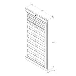 Forest Garden Kyoto Wood Slatted Gate, (H)1.8m (W)0.9m -Garden Outdoor Store forest garden kyoto wood slatted gate h 1 8m w 0 9m5013053145944 04t bq