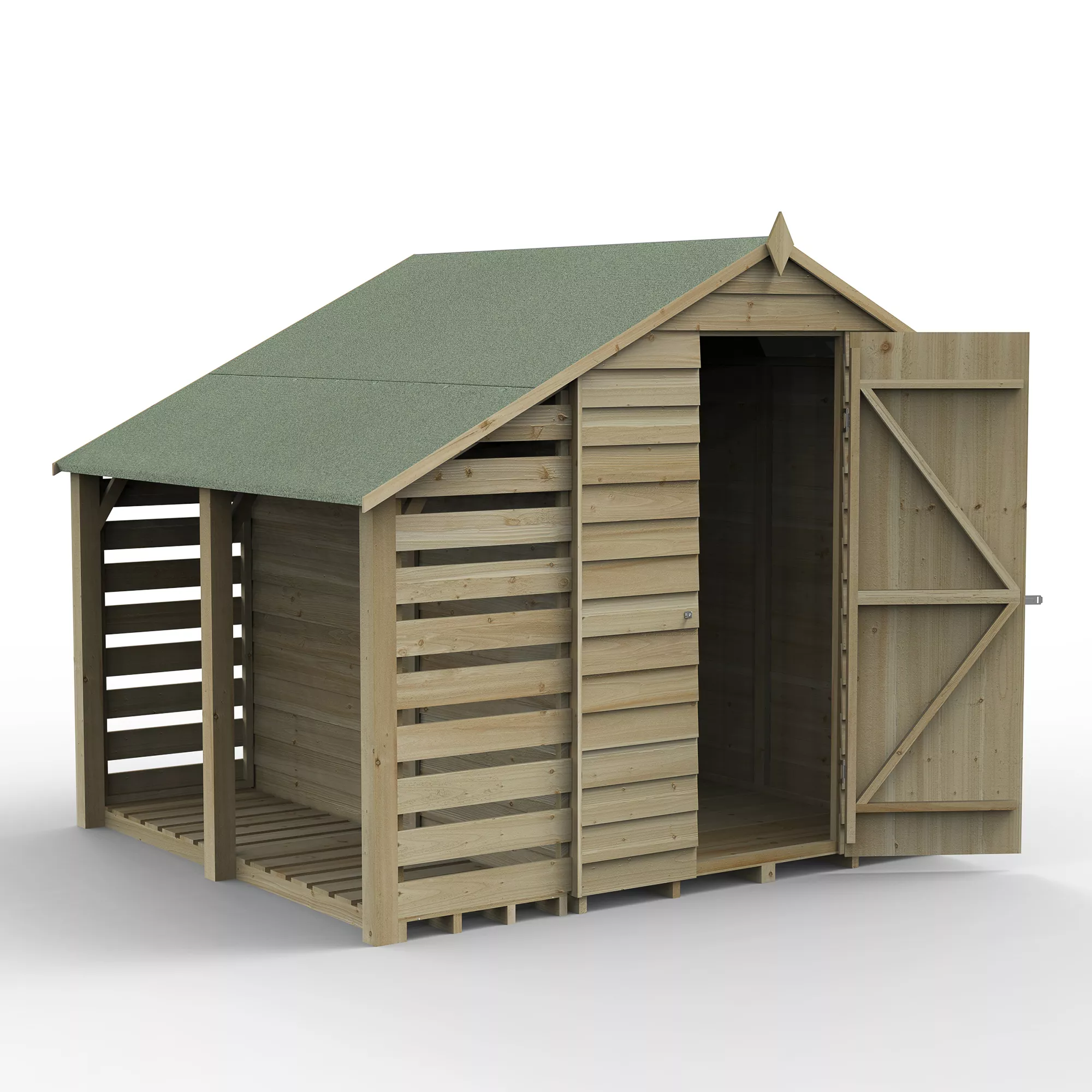 Forest Garden Lean To Shed Kit, (H)2046mm (W)2307mm (D)2181mm - Assembly Service Included 1 Forest Garden Lean To Shed Kit, (H)2046mm (W)2307mm (D)2181mm - Assembly Service Included