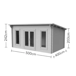 Forest Garden Mendip 5x4 Toughened Glass Pent Loglap Solid Wood Cabin With Double Door -Garden Outdoor Store forest garden mendip 5x4 toughened glass pent loglap solid wood cabin with double door5013053181461 01t bq