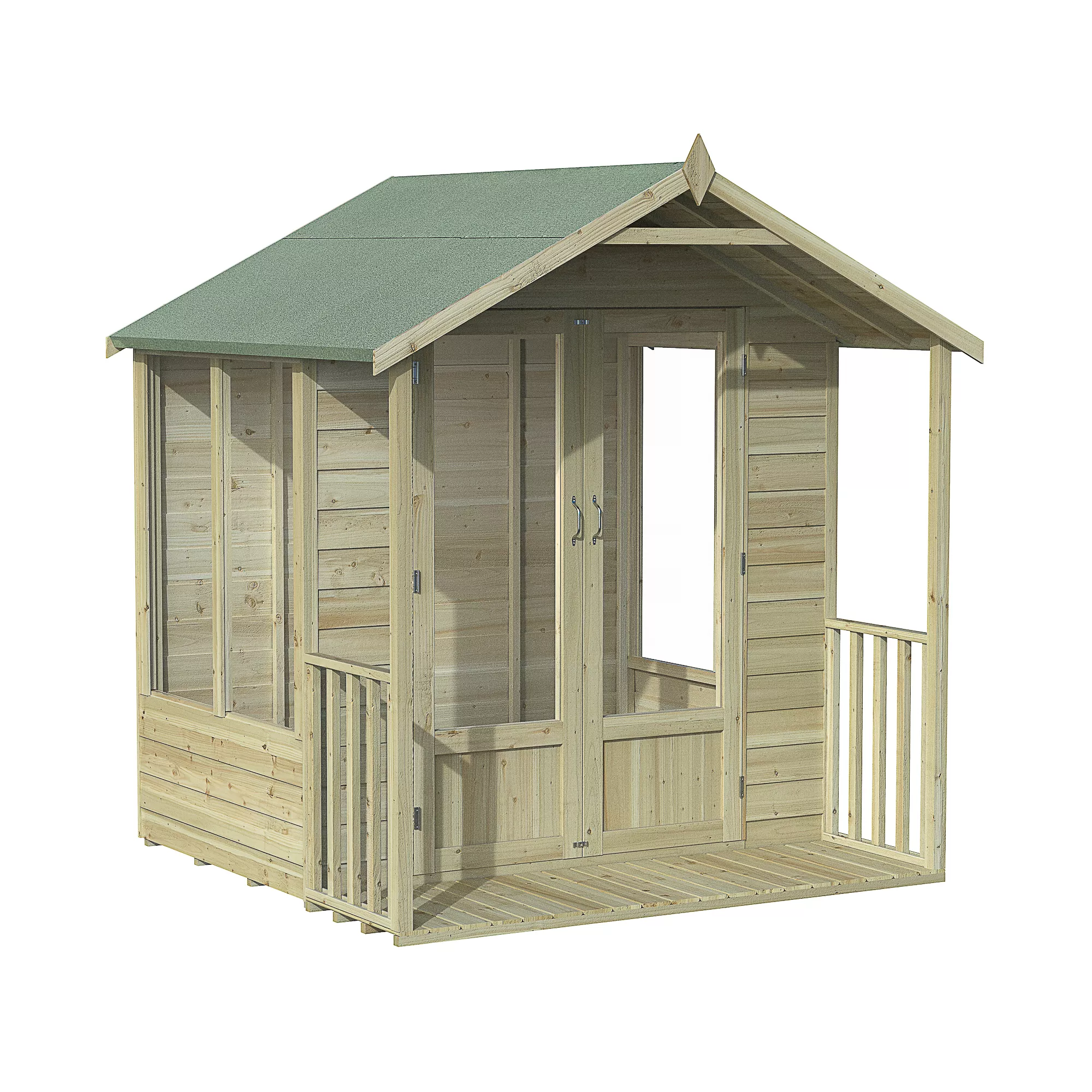 Forest Garden Oakley 6x6 Apex Overlap Solid Wood Summer House With Double Door (Base Included) - Assembly Service Included 1 Forest Garden Oakley 6x6 Apex Overlap Solid Wood Summer House With Double Door (Base Included) - Assembly Service Included