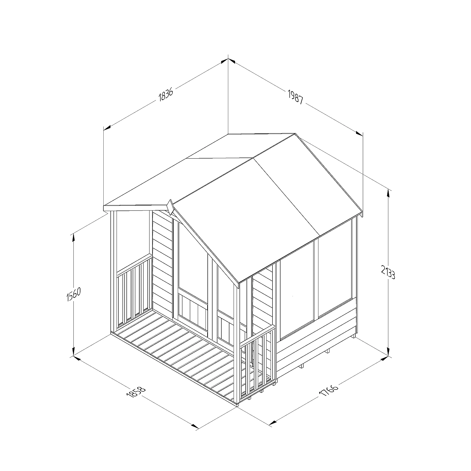 Forest Garden Oakley 6x6 Apex Overlap Solid Wood Summer House With Double Door (Base Included) - Assembly Service Included 6 Forest Garden Oakley 6x6 Apex Overlap Solid Wood Summer House With Double Door (Base Included) - Assembly Service Included - Image 6
