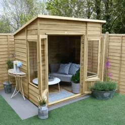 Forest Garden Oakley 7x5 Pent Overlap Solid Wood Summer House With Double Door (Base Included) - Assembly Service Included 6 Forest Garden Oakley 7x5 Pent Overlap Solid Wood Summer House With Double Door (Base Included) - Assembly Service Included -Garden Outdoor Store forest garden oakley 7x5 pent overlap solid wood summer house with double door base included assembly service included5013053188569 02i bq
