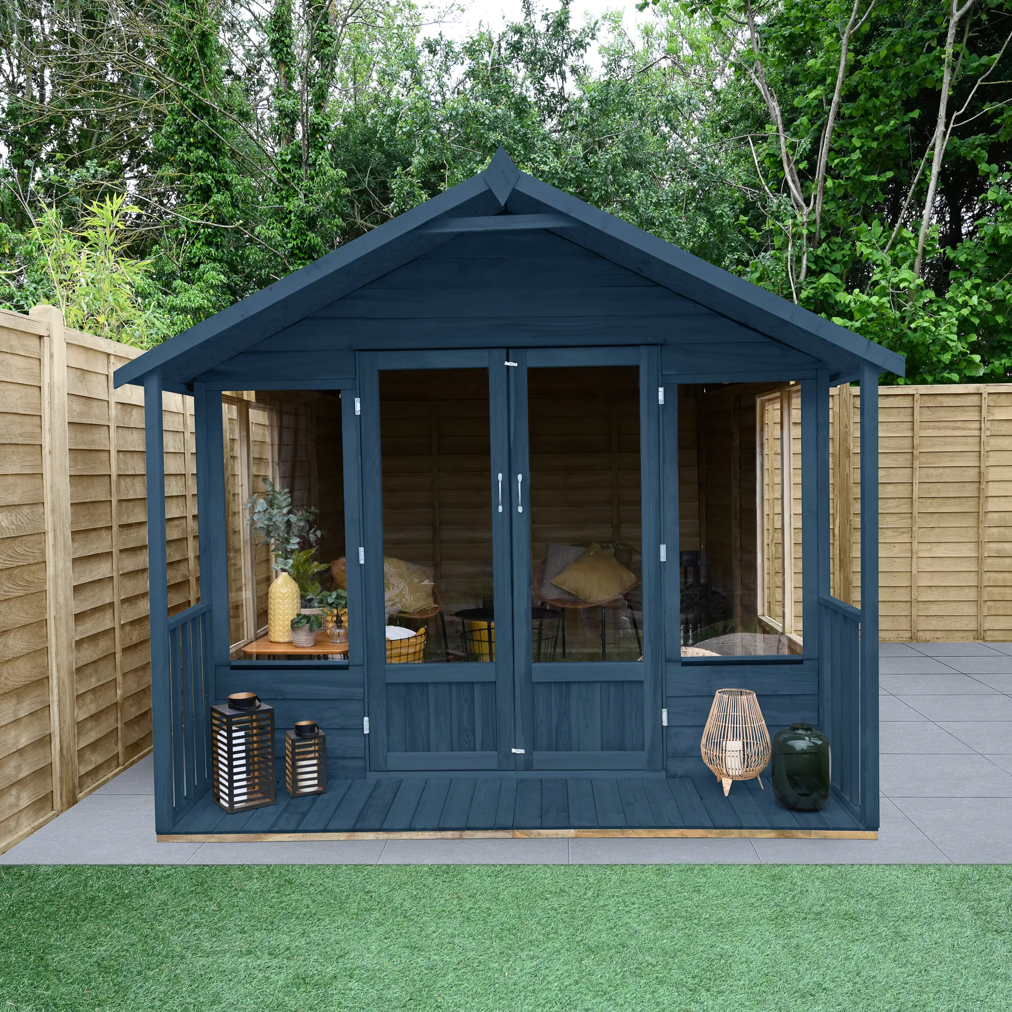 Forest Garden Oakley 8x12 Apex Overlap Solid Wood Summer House With Double Door 4 Forest Garden Oakley 8x12 Apex Overlap Solid Wood Summer House With Double Door - Image 4